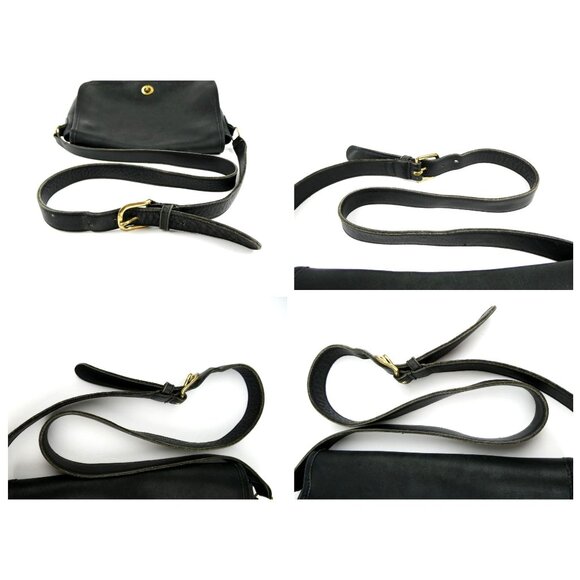 Coach Vintage Leatherware Black Turnlock Flap Leather Shoulder Bag Crossbody 900 - Picture 10 of 16